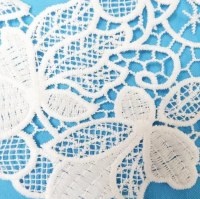 Finished lace after the film dissolves